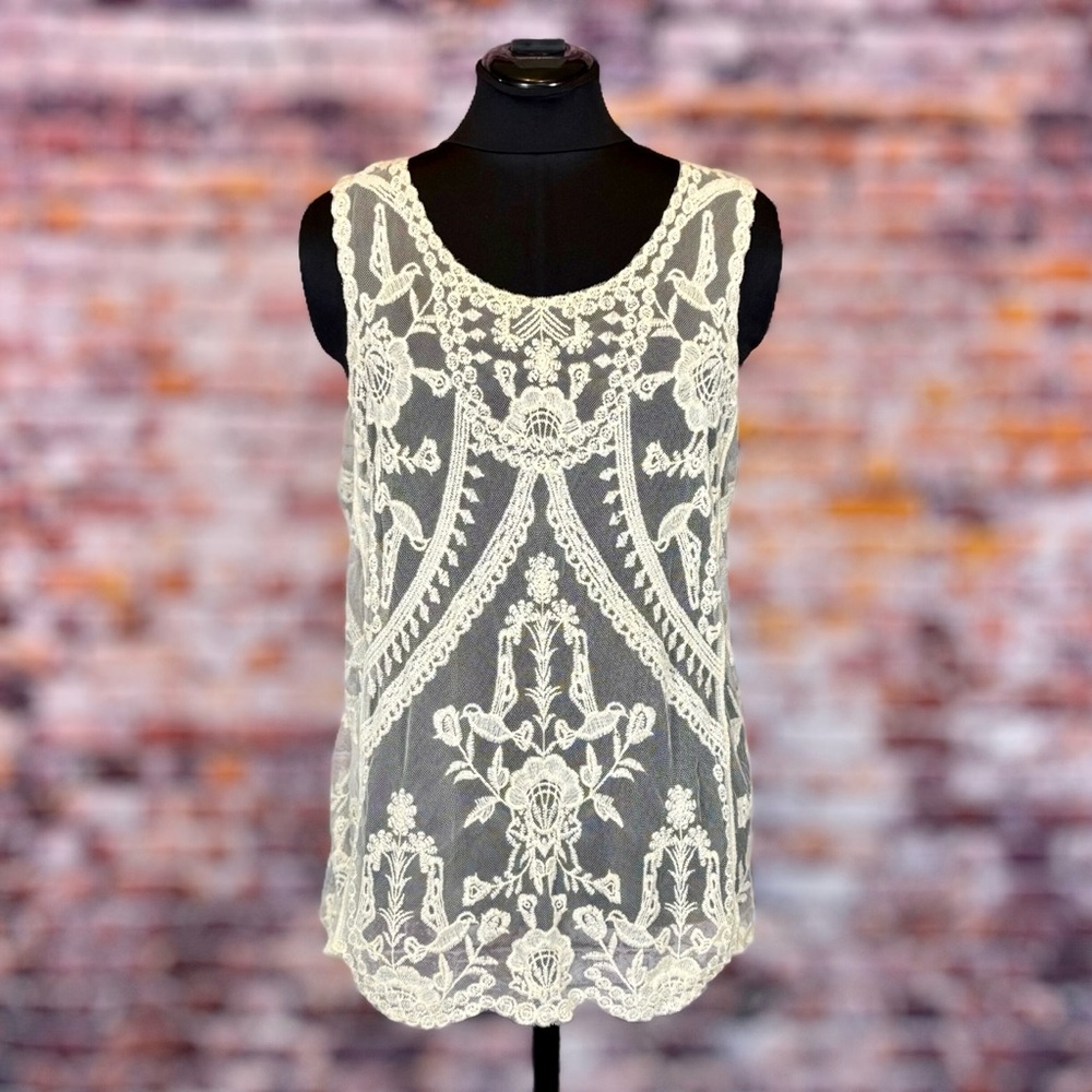 Forgotten Grace Sheer Lace Tank Top